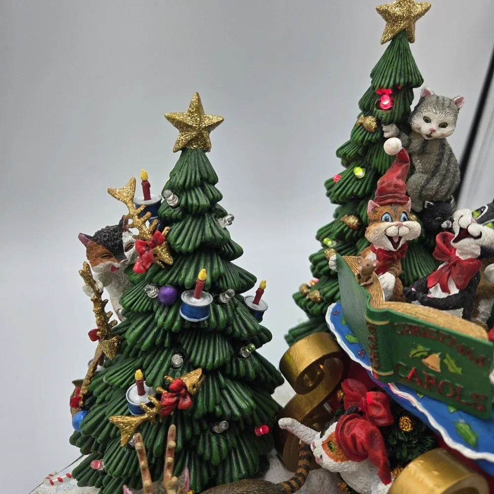 Vtg Danbury Mint Comical‎ Cats Christmas Sleigh Gary Patterson Rare Working HTF